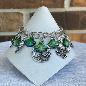 Handmade Mermaid and Shell Charm Bracelet